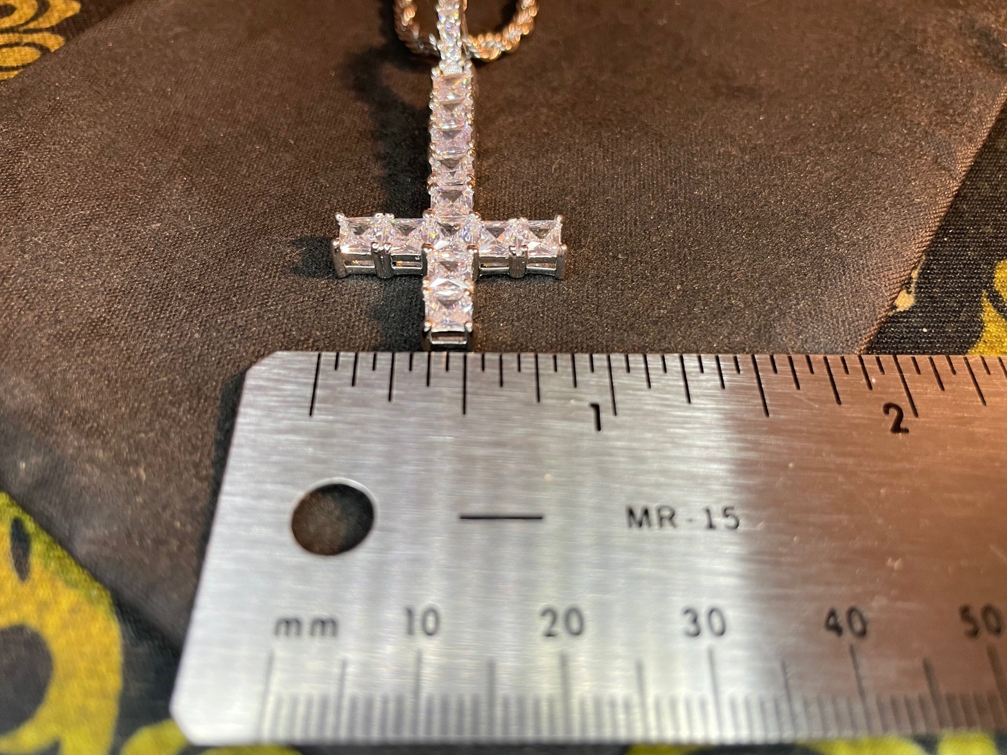 Stainless Steel Inverted Cross Pendant Necklace | Diamond-Trimmed Gothic Satanic Religious Jewelry Gift